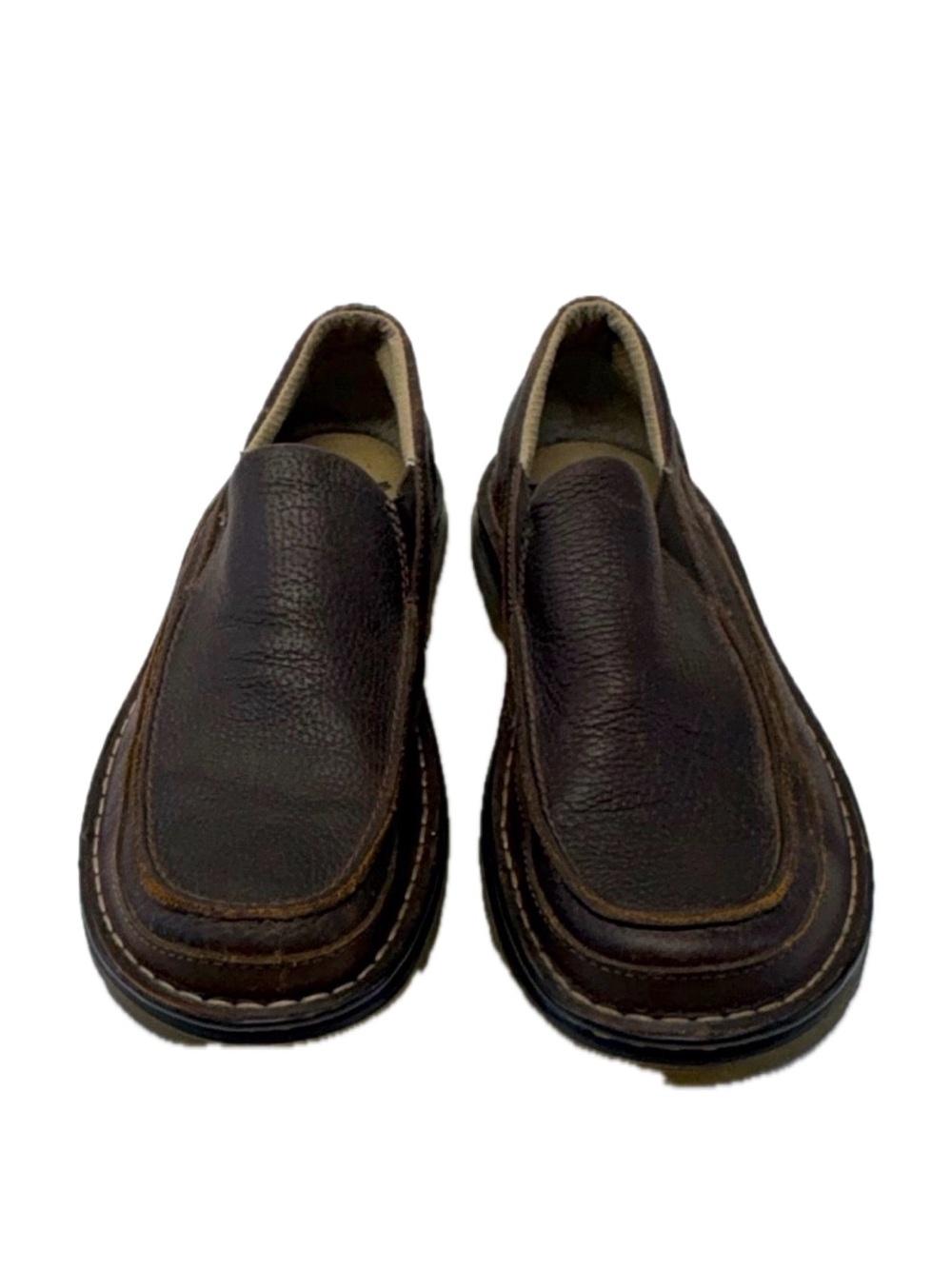 Vintage Dr. Martens Lennon Brown Pebbled Leather Slip-On Loafers - Deadstock